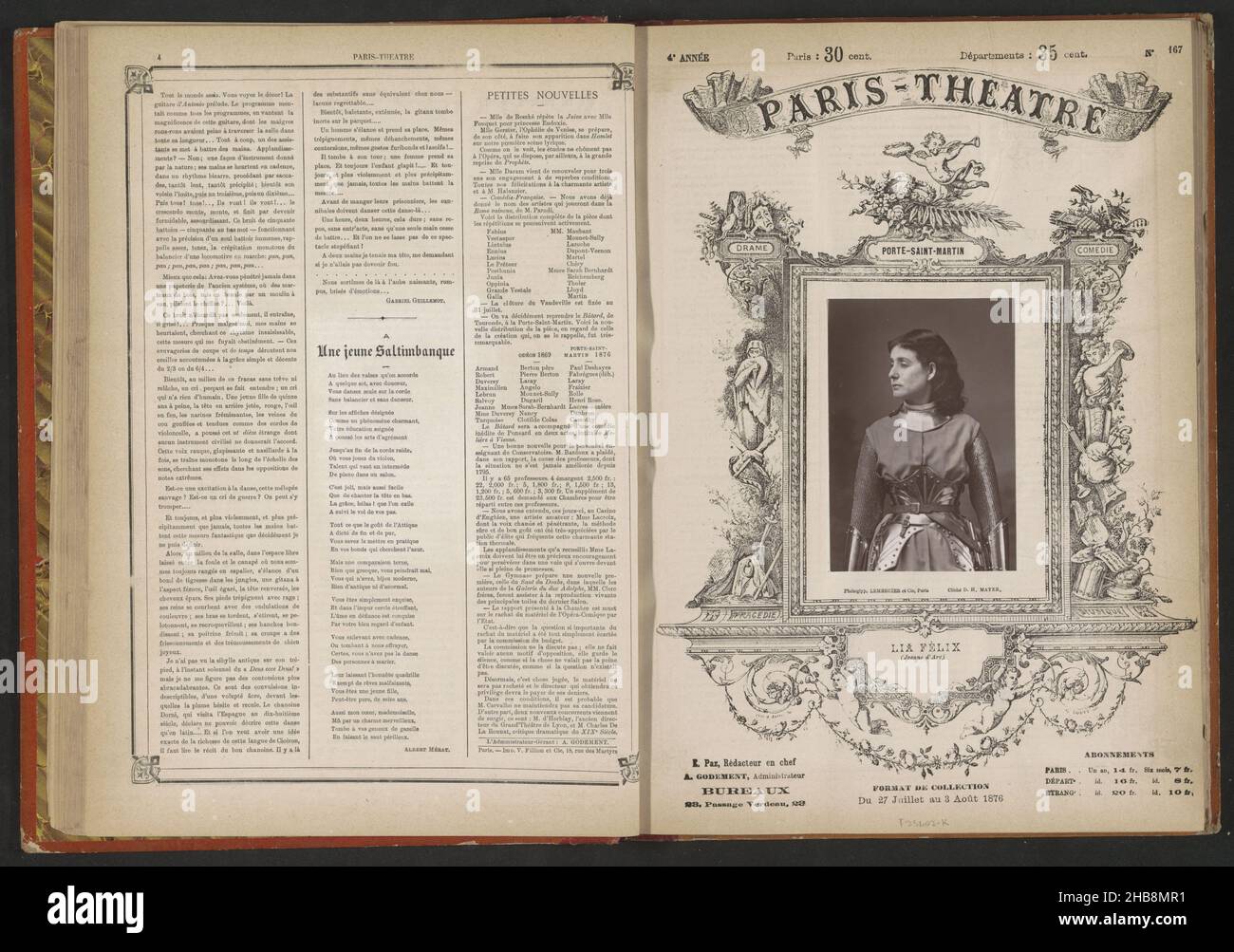 Portrait de Lia Félix comme Jeanne d'Arc, Lia Félix (Jeanne d'Arc) (titre sur objet), D.H.Mayer (mentionné sur l'objet), Lemercier & Cie. (Éventuellement), France, Parisprint maker: France, dessinateur intermédiaire: France, imprimeur: Paris,c.1871 - avant le 27 juillet 1876, papier, hauteur 124 mm × largeur 87 mm Banque D'Images