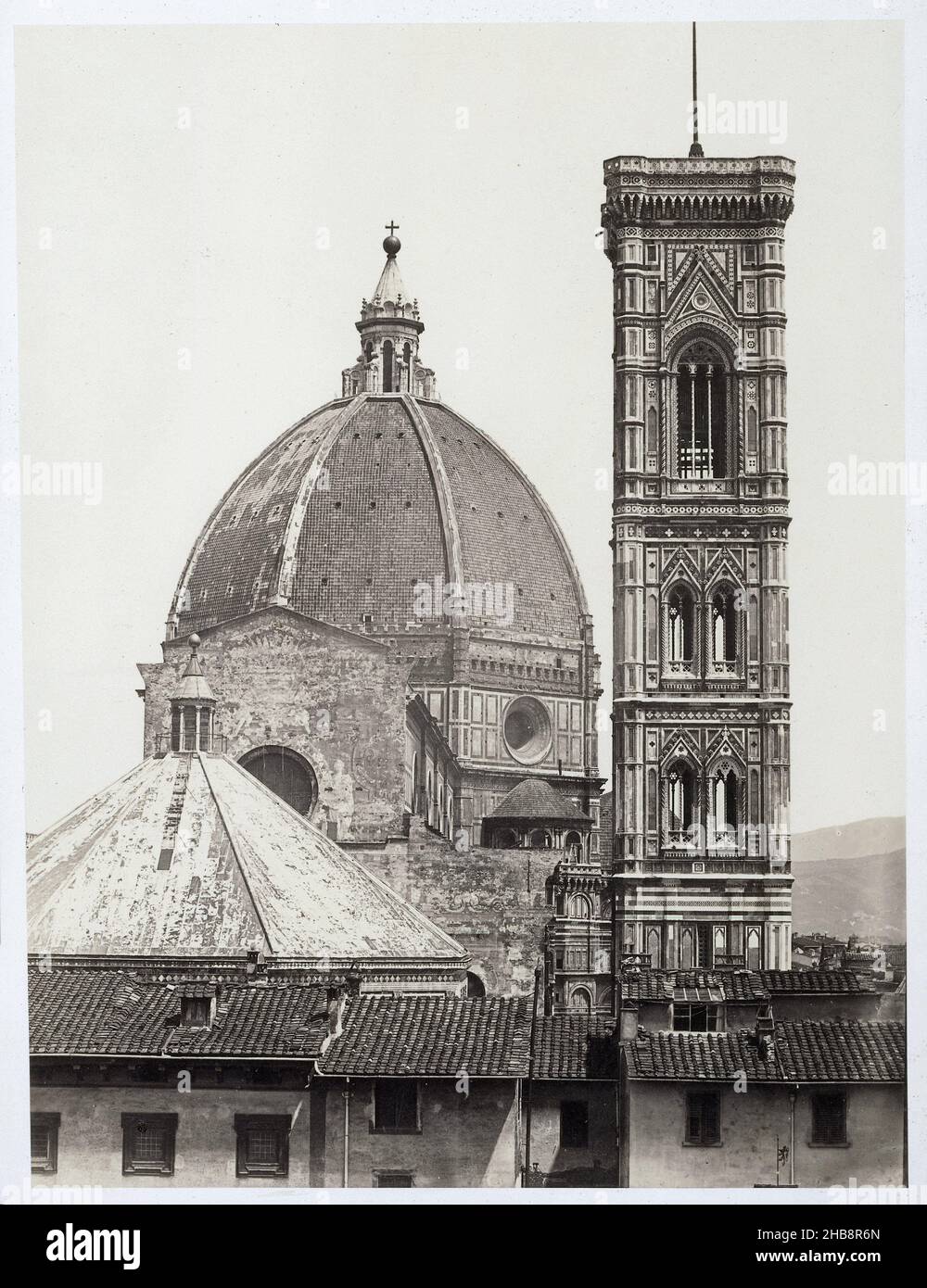 Le dôme et le campanile de la cathédrale de Florence, Fratelli Alinari, c.1855, imprimé albumine, hauteur 344 mm × largeur 259 mm hauteur 640 mm × largeur 490 mm Banque D'Images