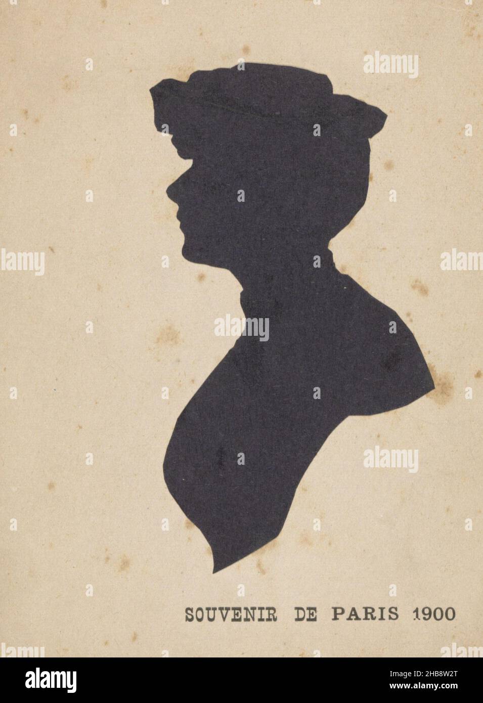 Silhouette d'une femme (Paris), fabricant: Anonyme, Paris, c.1860 - c.1915, papier, collage, hauteur 135 mm × largeur 100 mm Banque D'Images