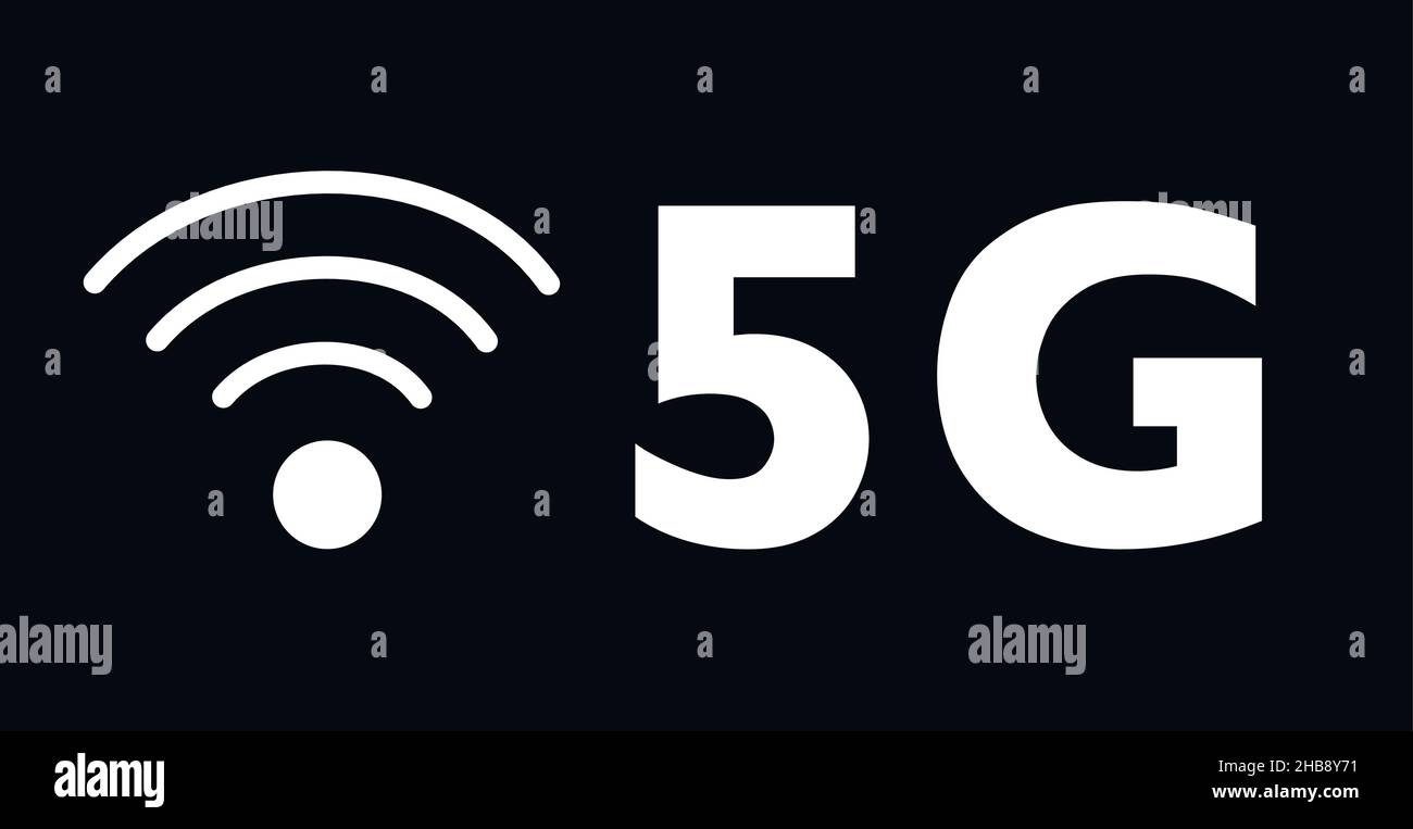 Illustration abstraite avec réseau 5g. Technologie d'innovation. Concept de service de télécommunication mobile sans fil. Illustration de Vecteur