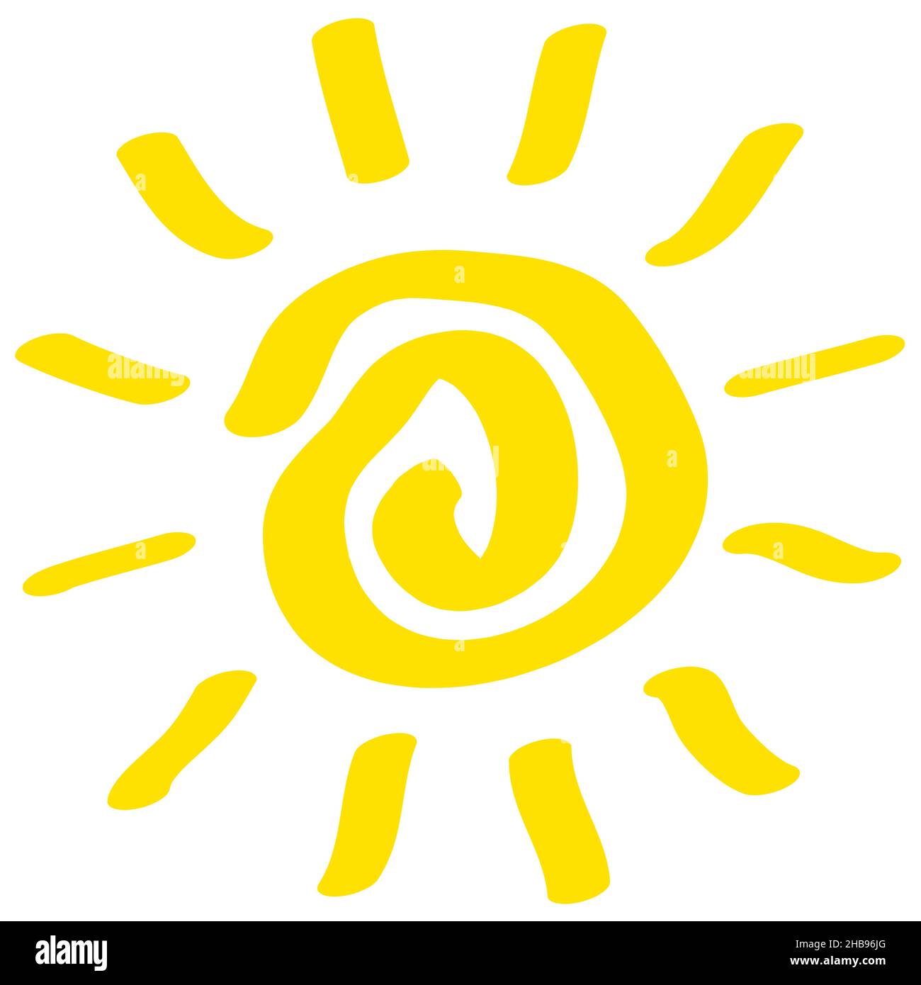 Symbole de signe jaune spirale solaire icône isolée - illustration vectorielle Illustration de Vecteur