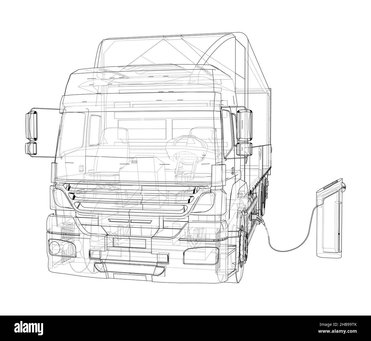 Chariot électrique et station de charge Banque D'Images