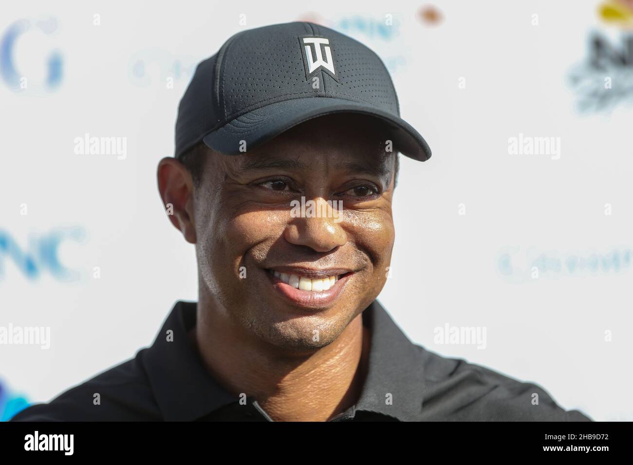 Orlando, Floride, États-Unis.17th décembre 2021.Tiger Woods interview les médias après le championnat PNC au Ritz-Carlton Golf Club à Orlando, en Floride.Crédit : ZUMA Press, Inc./Alay Live News Banque D'Images