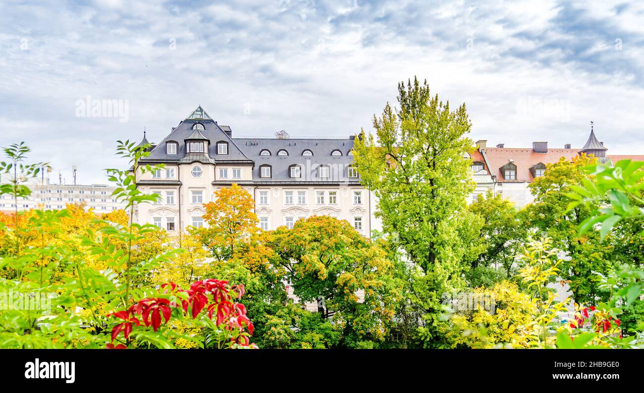 Vieux bâtiments de la ville de Munich Banque D'Images
