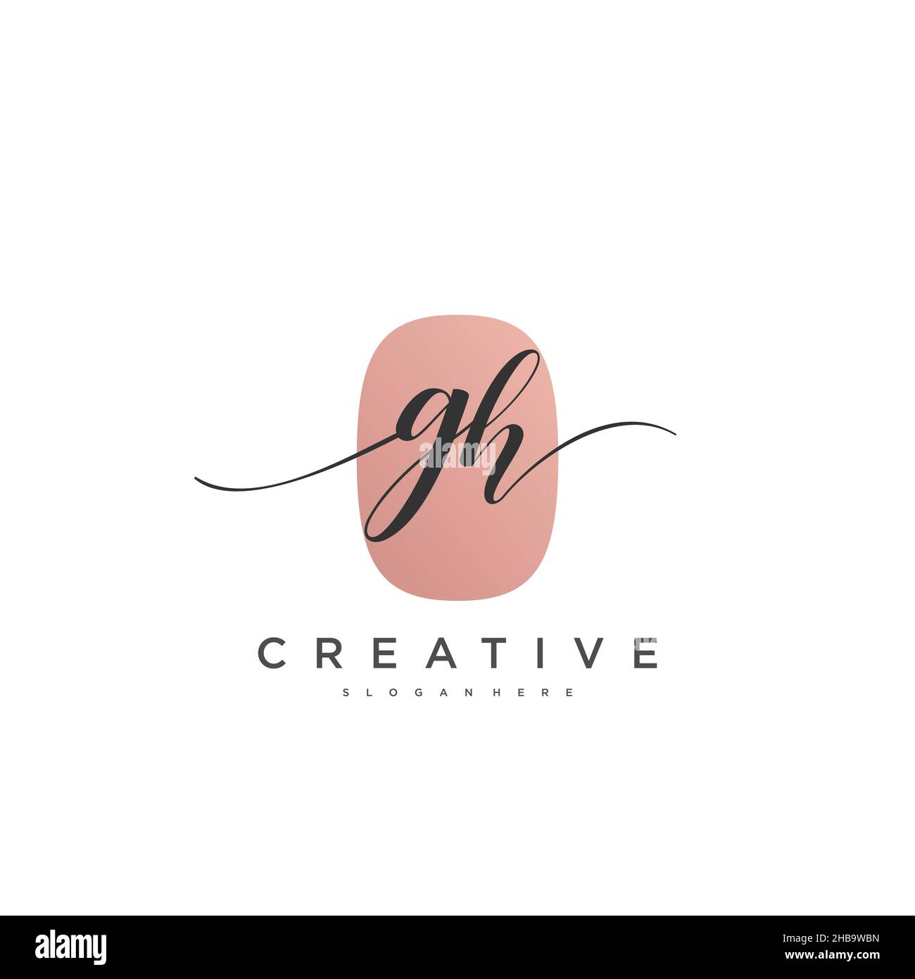 GH écriture initiale géométrique minimaliste logo modèle art vectoriel, logo pour la beauté d'affaires, la mode, et d'autres art Illustration de Vecteur