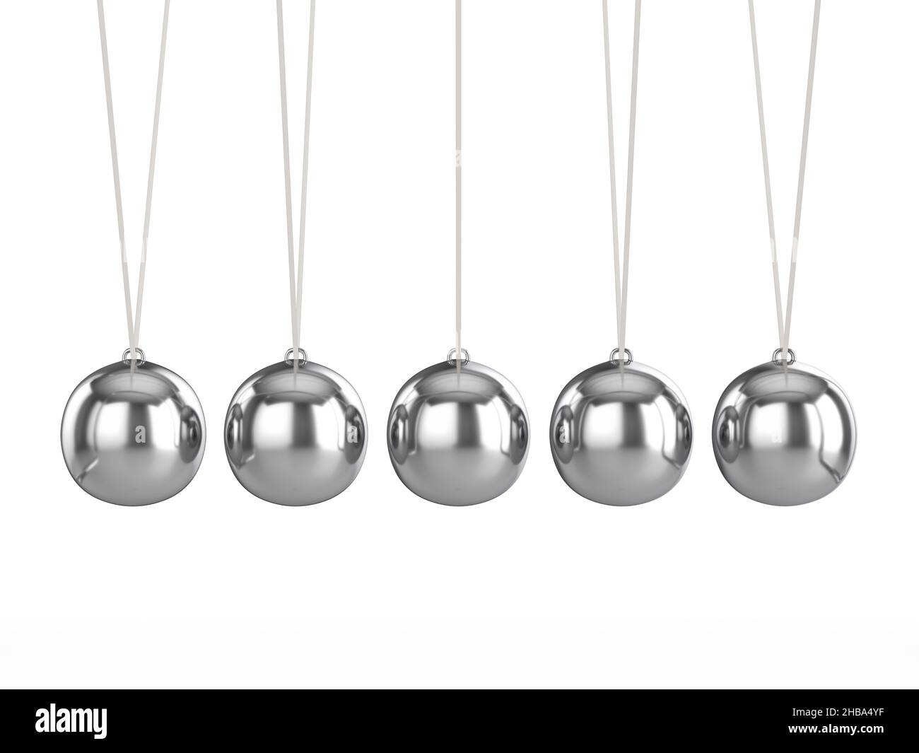 Pendule de Newton sur un fond blanc. 3d illustration Photo Stock - Alamy