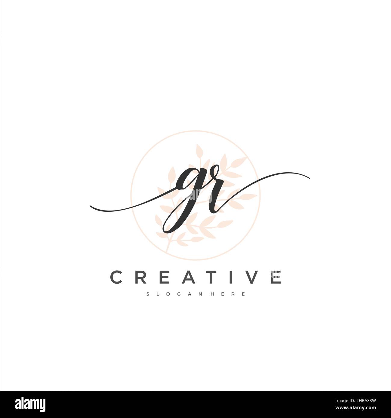 GR écriture initiale modèle géométrique minimaliste logo art vectoriel, logo pour la beauté d'affaires, la mode, et d'autres art Illustration de Vecteur