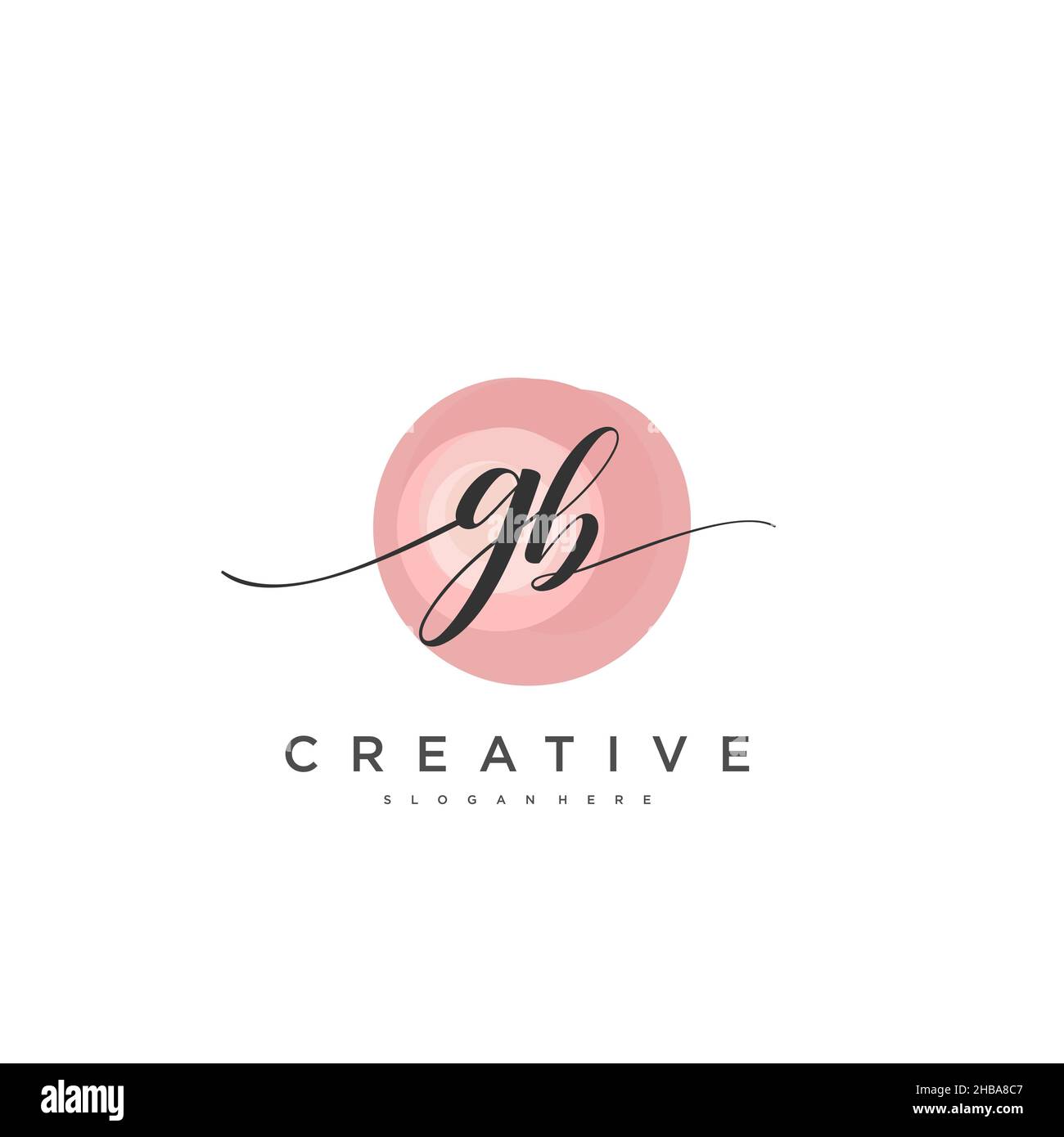 GB écriture initiale géométrique minimaliste logo modèle art vectoriel, logo pour la beauté d'affaires, la mode, et d'autres art Illustration de Vecteur