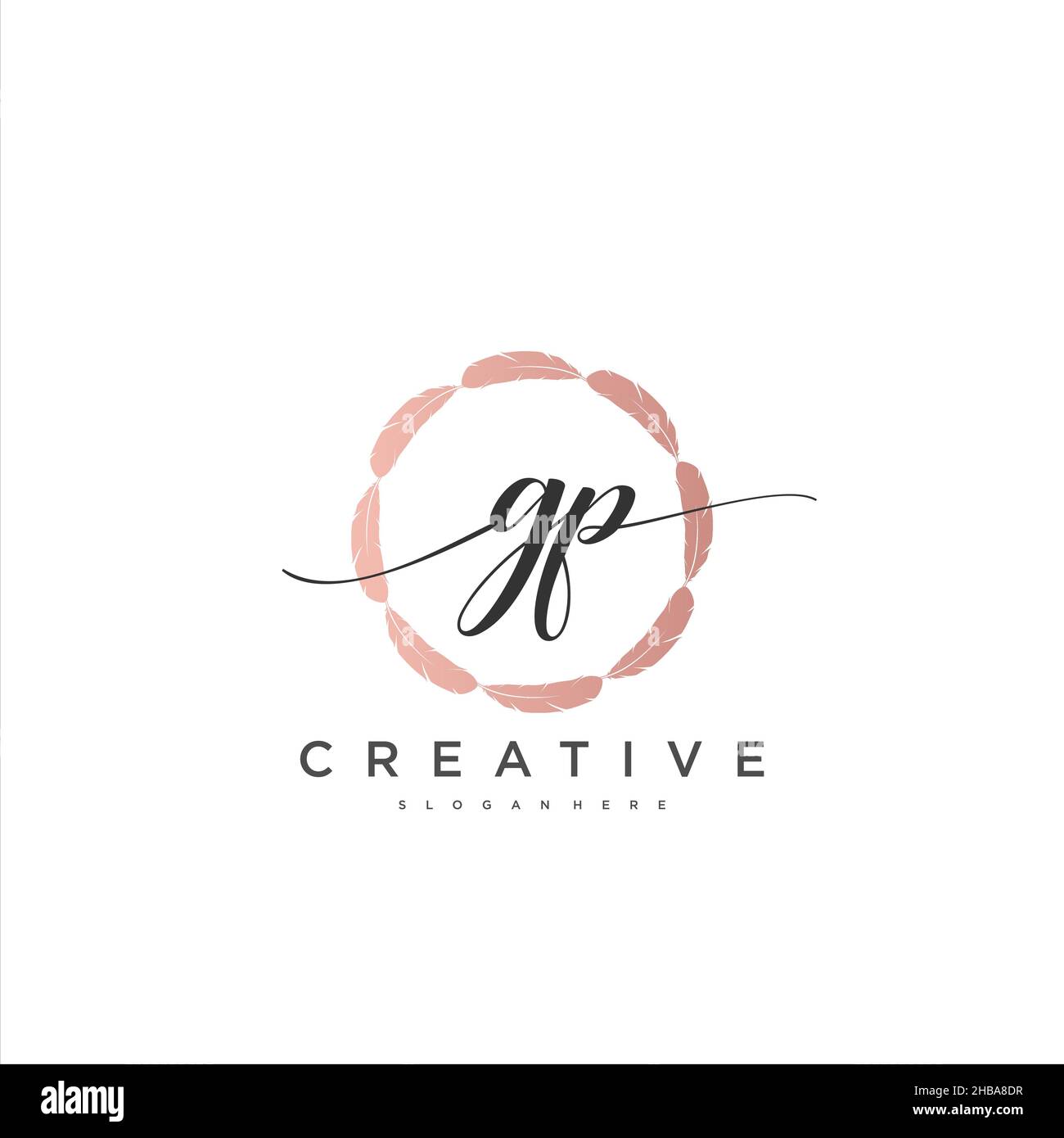 GP écriture initiale modèle géométrique minimaliste logo art vectoriel, logo pour la beauté d'affaires, la mode, et d'autres art Illustration de Vecteur