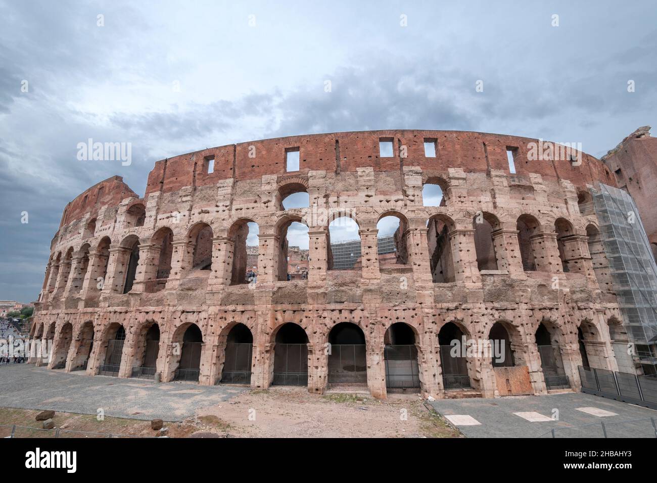 Vues et détails du monument du colisée de rome en Italie Banque D'Images