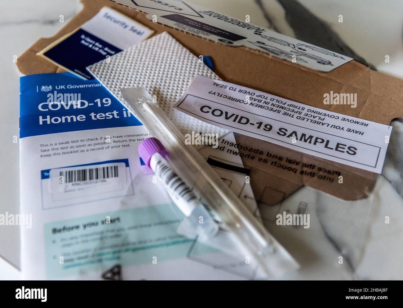 Kit de test PCR domicile pour Covid-19 Banque D'Images