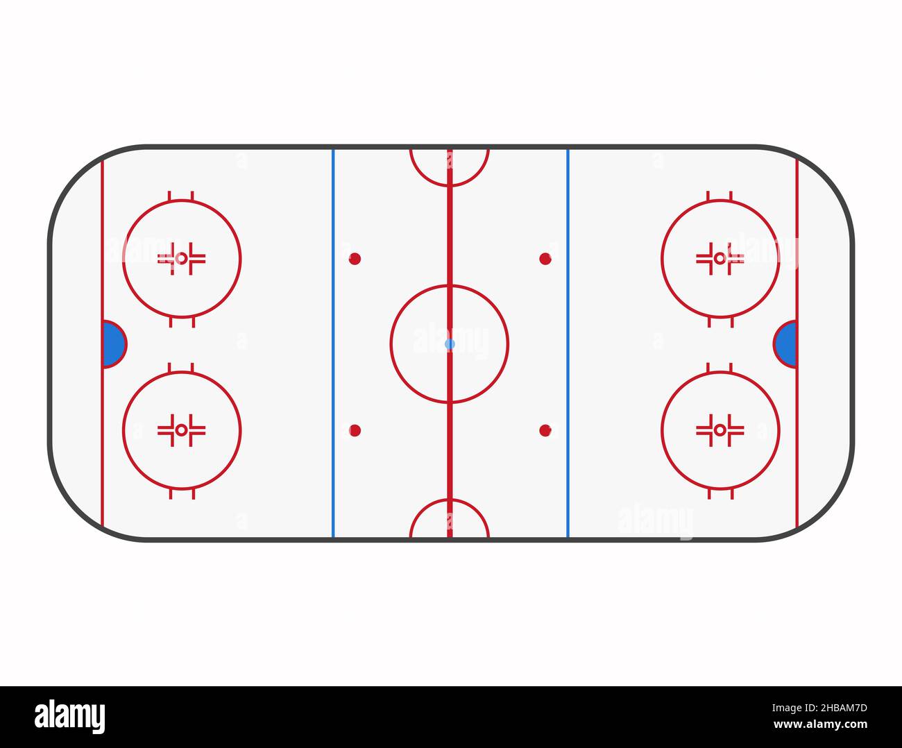 Patinoire de hockey sur glace.Vue de dessus de l'arène avec rayures.Illustration vectorielle Illustration de Vecteur