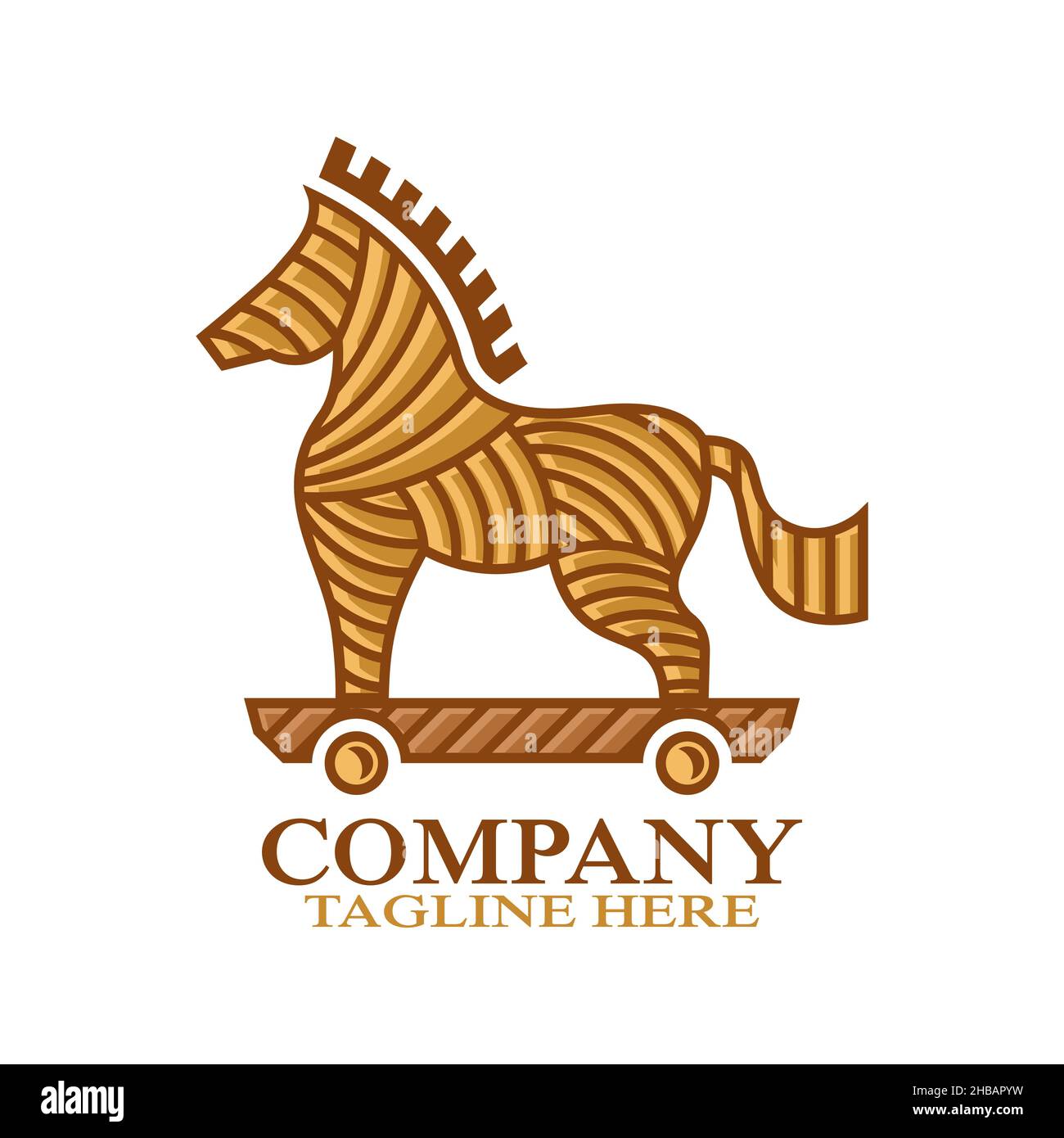 Logo cheval de Troie moderne.Illustration vectorielle Illustration de Vecteur