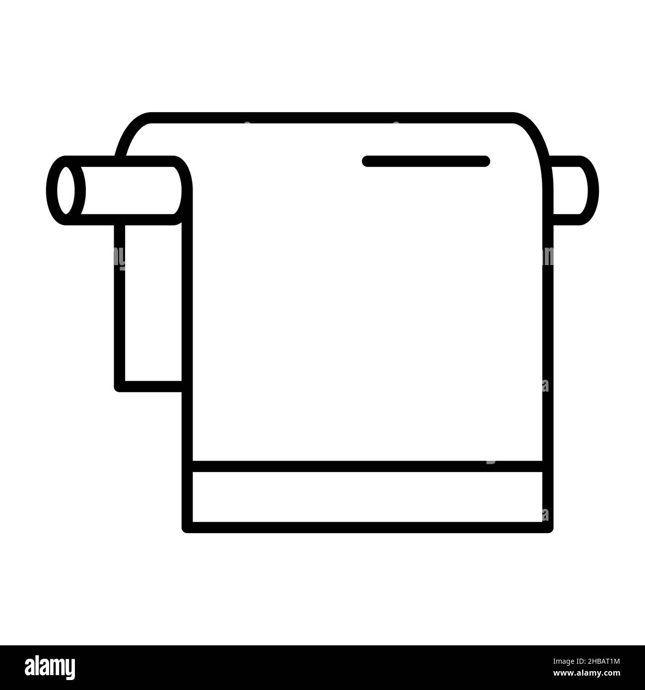 Icône d'essuie-tout.Pictogrammes de toilette pour le web.Trait.Isolé ...