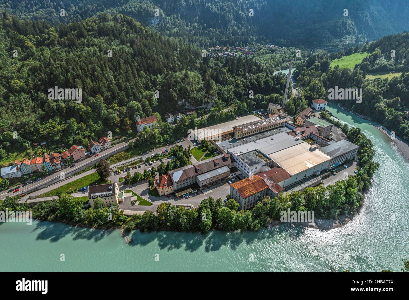 Vue aérienne de Füssen dans l'est de l'Allgaeu Banque D'Images