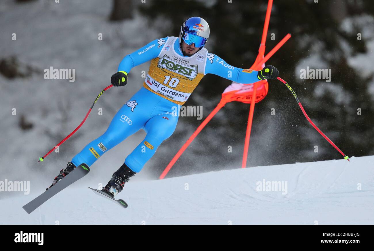 Saslong, Val Gardena, Italie, 18 décembre 2021,PARIS Dominik (ITA) 4th CLASSÉ lors de la coupe du monde de ski 2021 FIS - Men&#39;s Downhill - course de ski alpin Banque D'Images