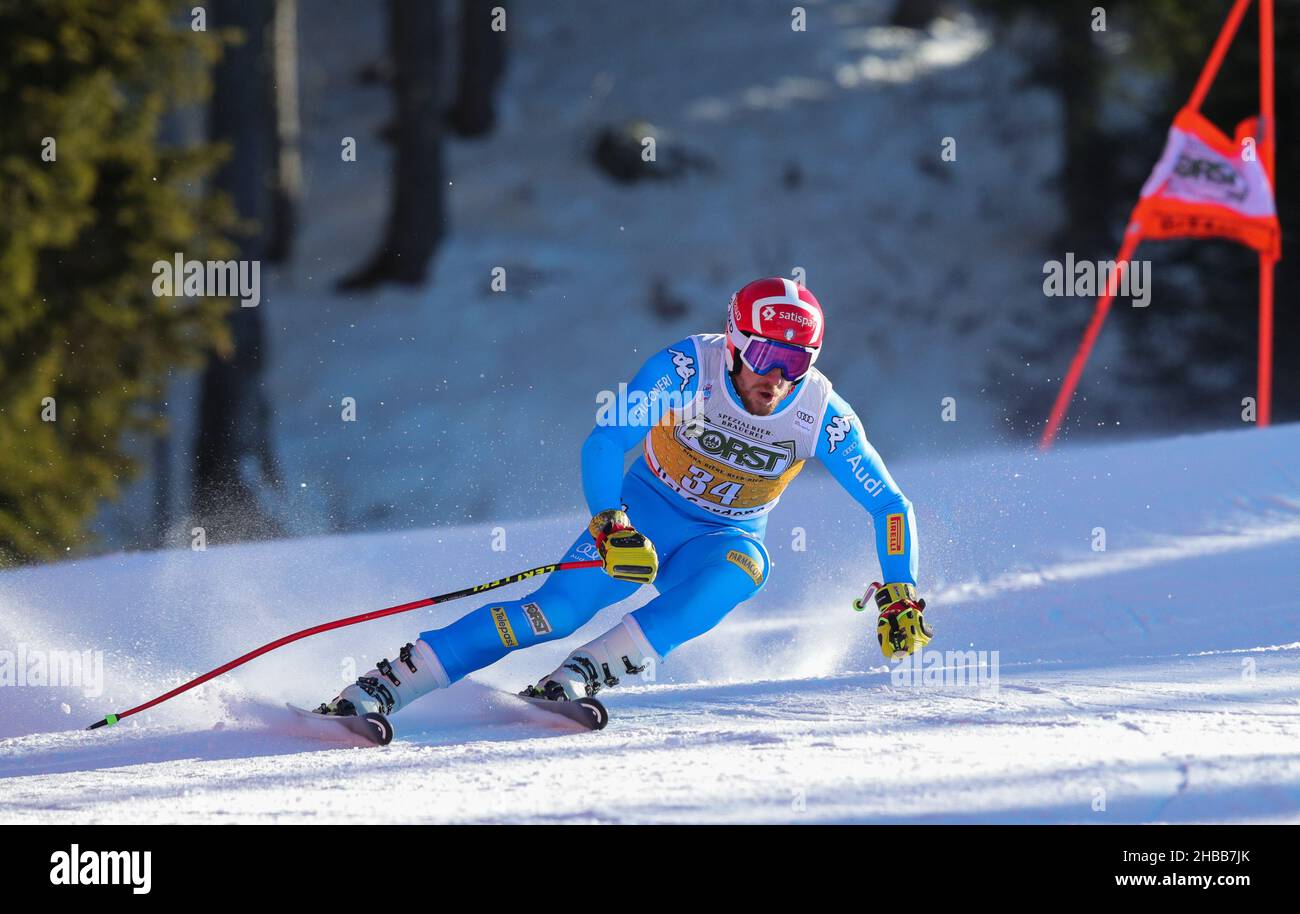 Saslong, Val Gardena, Italie, 18 décembre 2021,CASSE Mattia (ITA) 7th CLASSÉE lors de la coupe du monde de ski 2021 FIS - Men&#39;s Downhill - course de ski alpin Banque D'Images