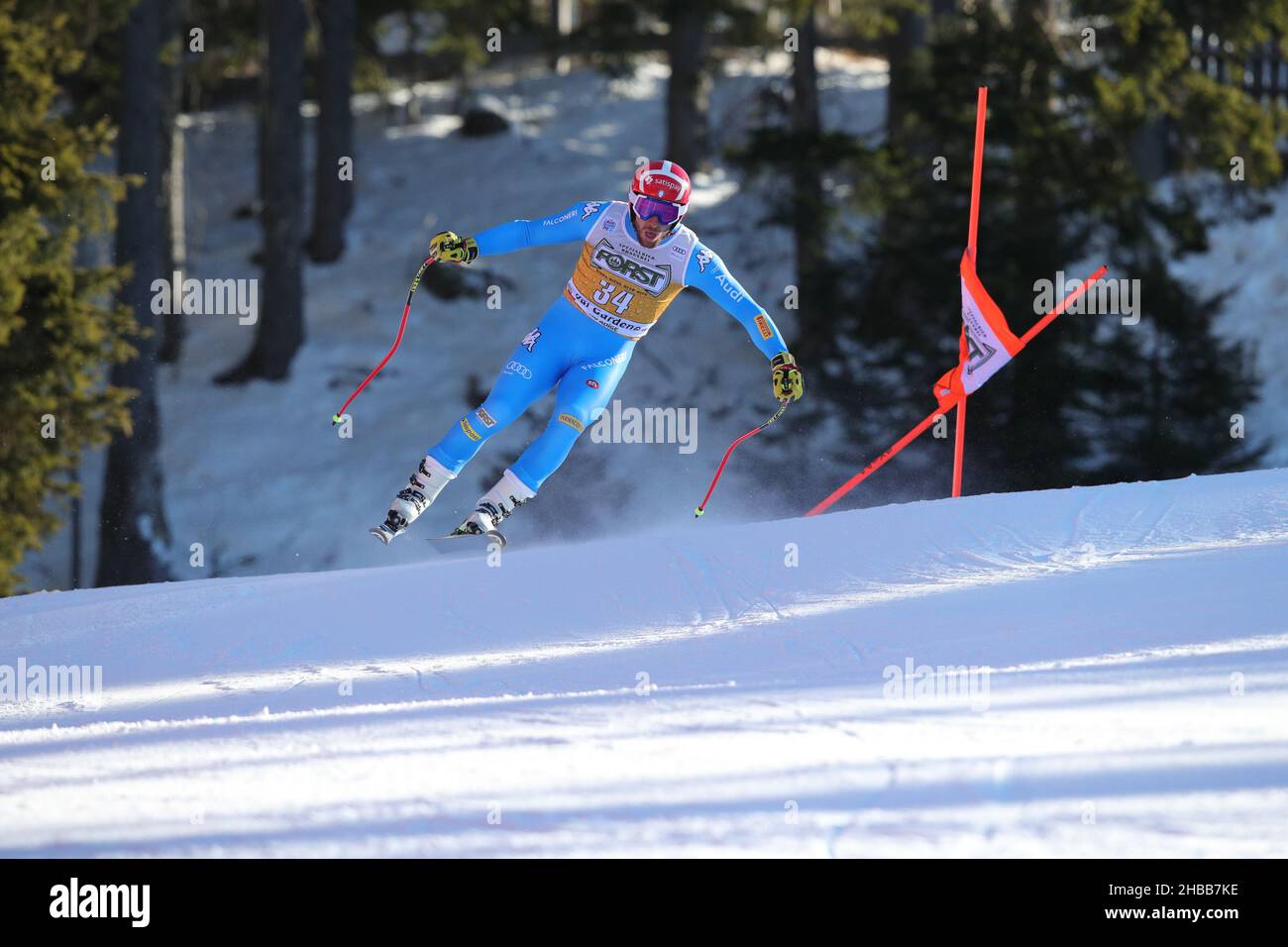 Saslong, Val Gardena, Italie, 18 décembre 2021,CASSE Mattia (ITA) 7th CLASSÉE lors de la coupe du monde de ski 2021 FIS - Men&#39;s Downhill - course de ski alpin Banque D'Images