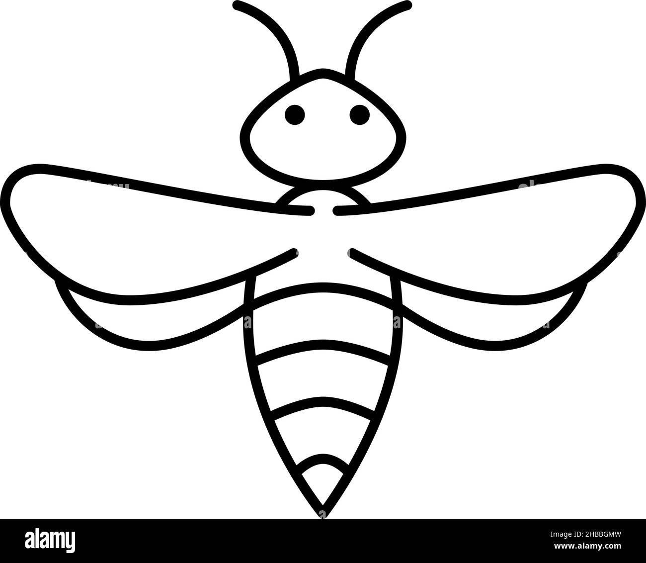 Vecteur d'icône Contour d'insecte abeille Illustration de Vecteur