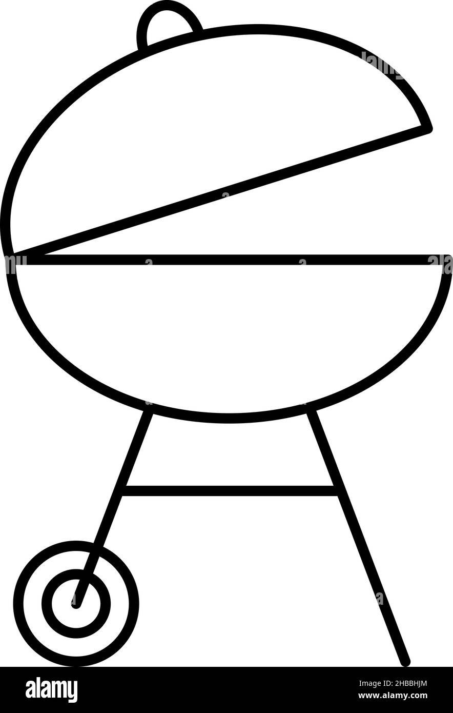 Symbole de contour de barbecue Illustration de Vecteur