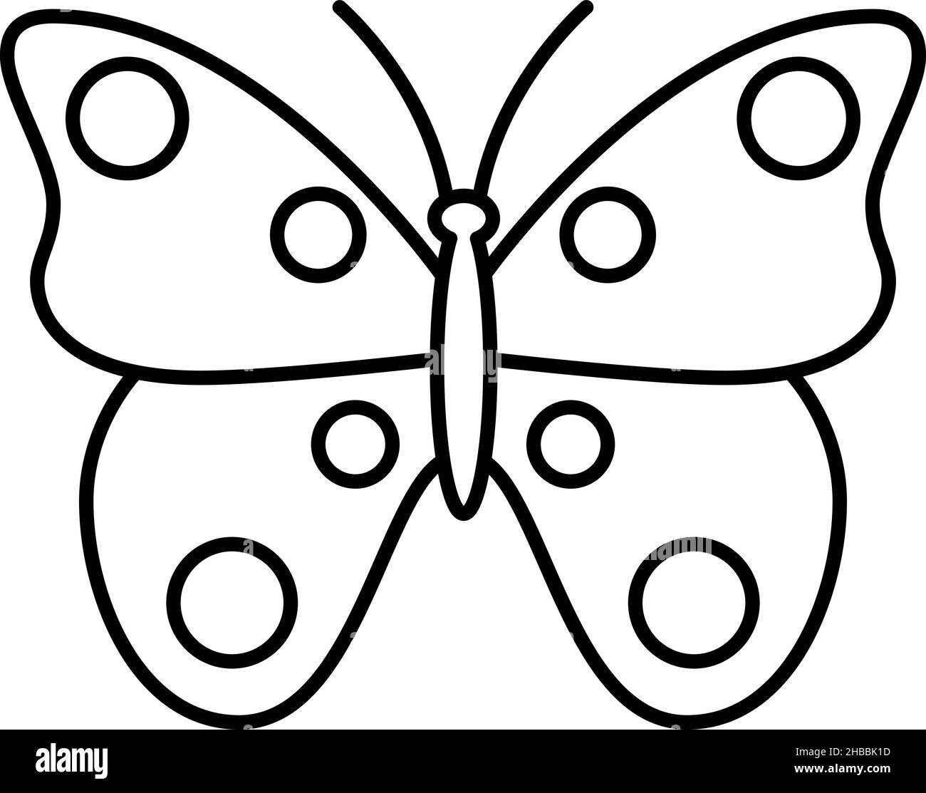 Vecteur de l'icône Contour de l'intersection des papillons Illustration de Vecteur