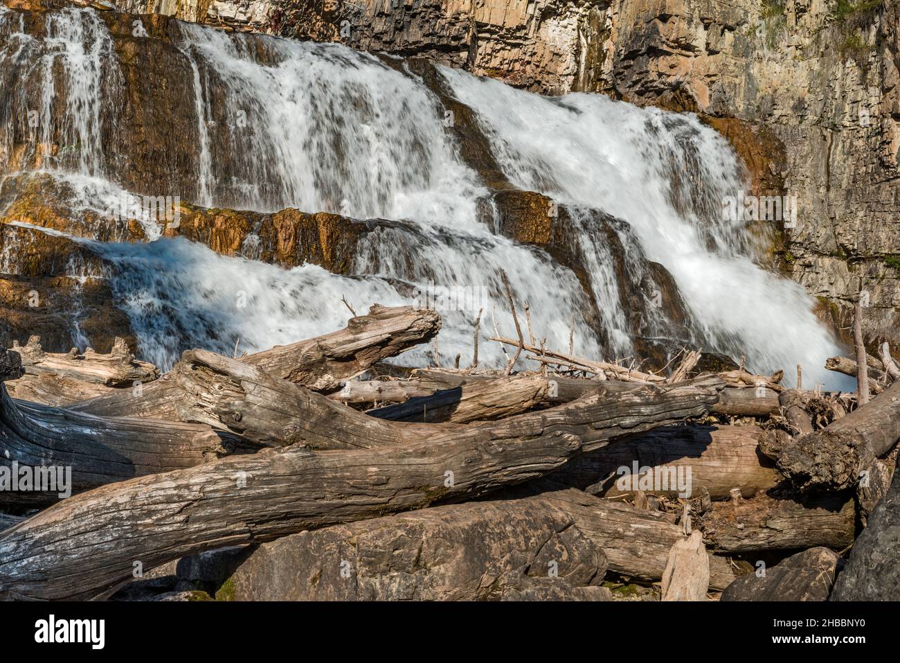 Granite Falls à Granite Creek, région de gros Ventre Range, forêt nationale de Bridger Teton, Wyoming, États-Unis Banque D'Images