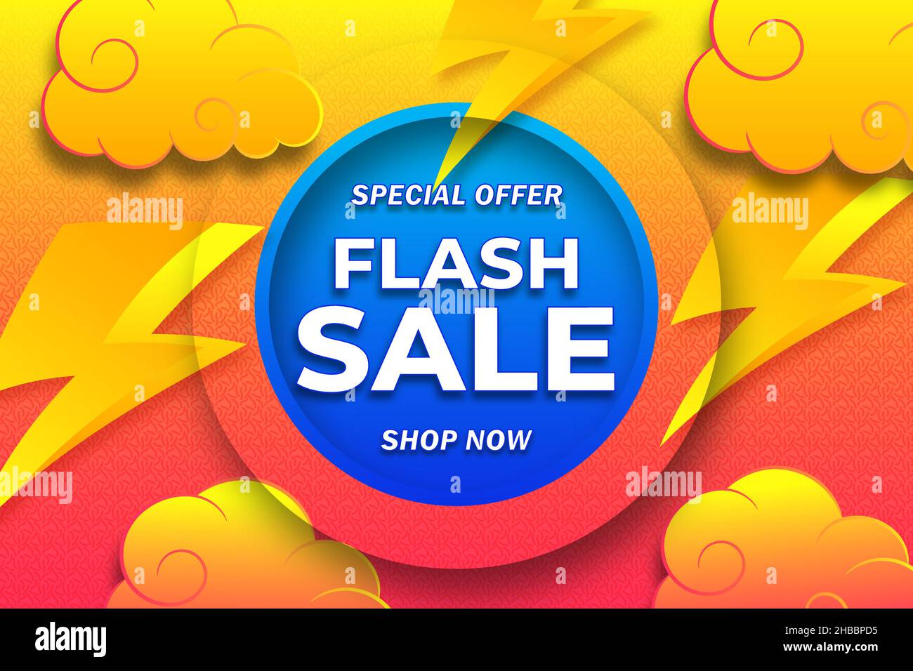 Bannière élégante en forme de flash dégradé au design coloré et lumineux Illustration de Vecteur