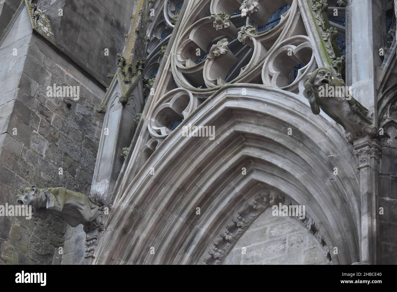 Gargouilles à la Basilique Saint-Nazaire, Carcassonne, cité médiévale, Sud de la France Banque D'Images