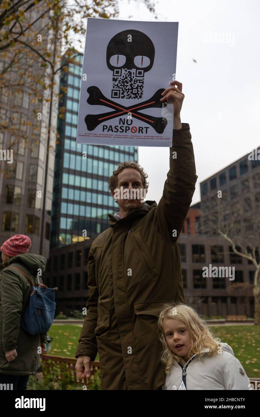 Marche anti-vaccin à Londres, 18th décembre 2021 Banque D'Images