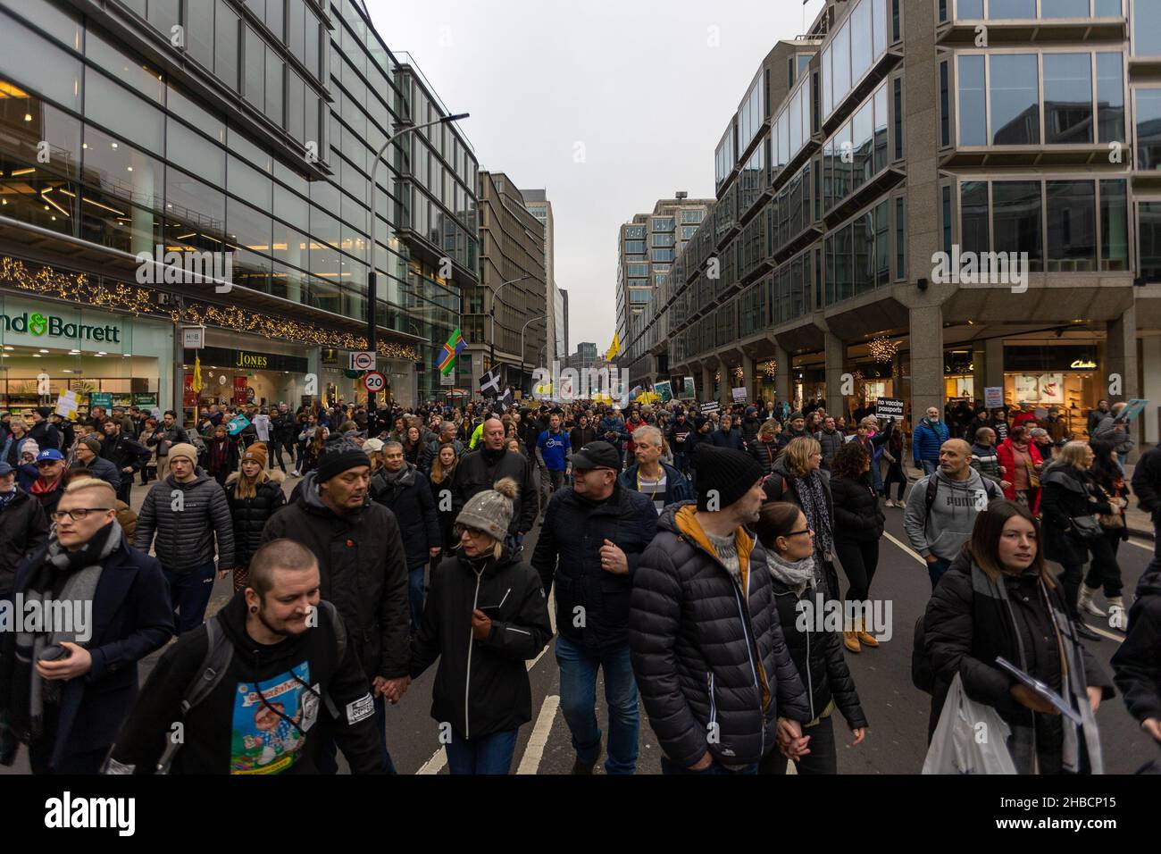 Marche anti-vaccin à Londres, 18th décembre 2021 Banque D'Images