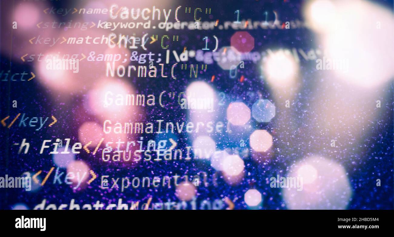 Photo de l'écran de l'ordinateur de bureau. Fonctions, variables, objets JavaScript. Les chefs de projet travaillent une nouvelle idée. Processus futur de création de technologies. Banque D'Images