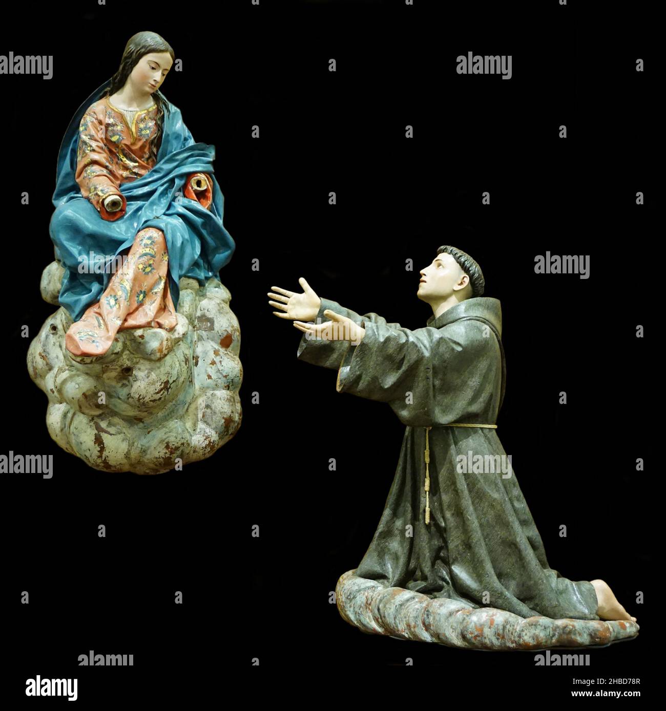 La Madonna apparaissant à Saint Anthony de Padoue.circa 1676-1680 par Pedro de Mena y Medrano (1628-1688).Aparición de la Vierge a San Antonio de Padoue. Banque D'Images