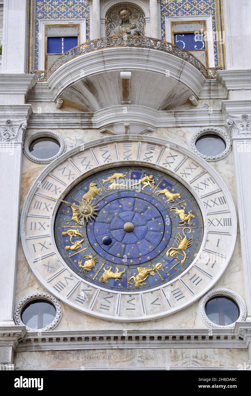 Tour du Clocktower de St Marc, place St Marc, Venise (Venise), région de Vénétie, Italie Banque D'Images