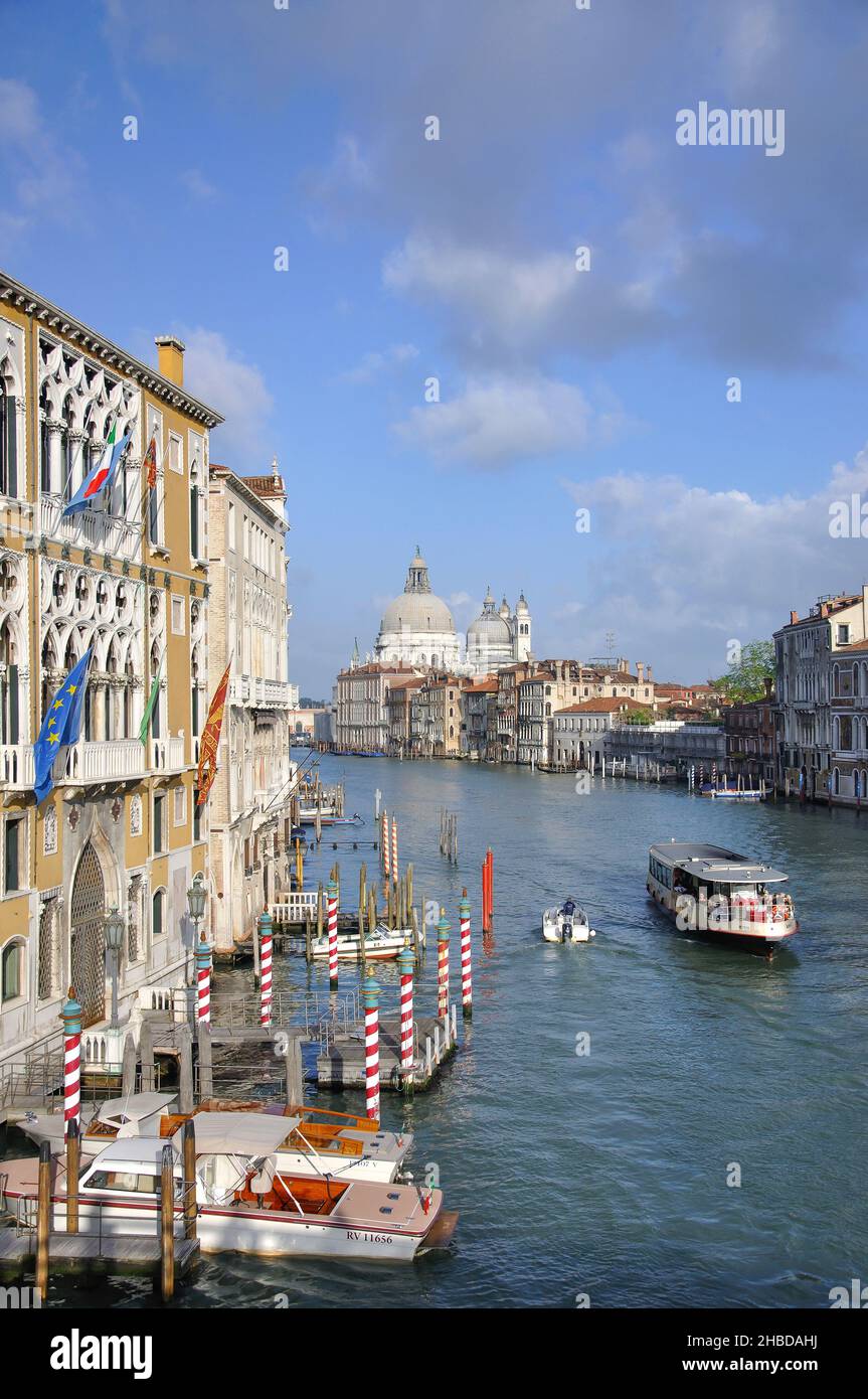 Grand Canal de Ponte dell'Accademia, Venise (Venise), région de Vénétie, Italie Banque D'Images