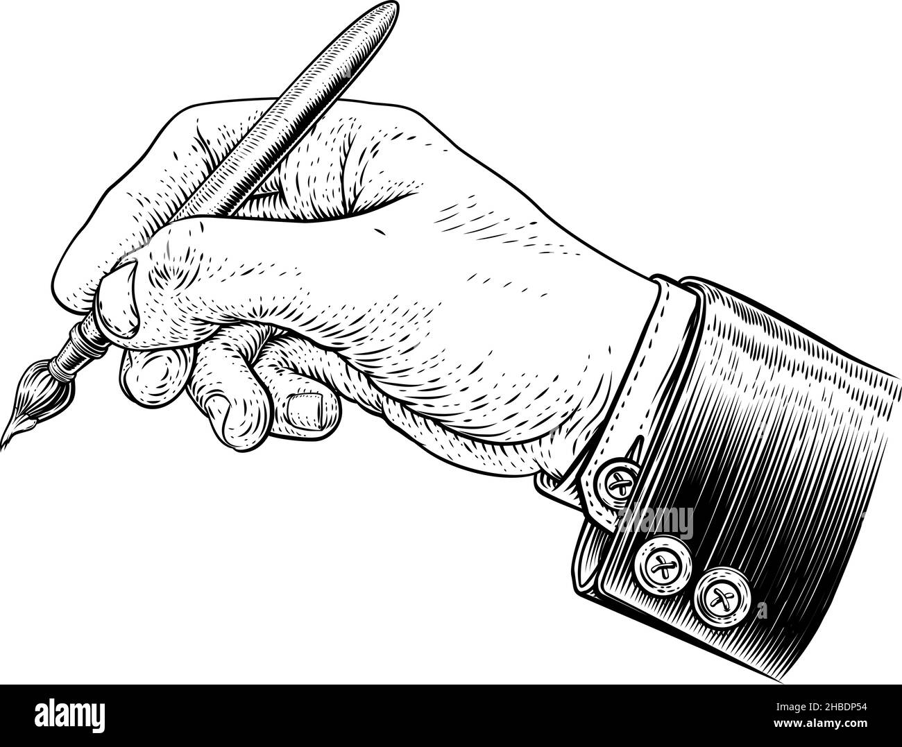 Main dans Business suit Holding Artists Paintbrush Illustration de Vecteur