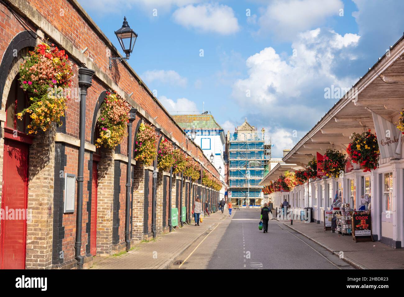 Extérieur de l'historique Barnstaple Pannier Market Butchers Row Barnstaple Devon Angleterre Royaume-Uni GB Europe Banque D'Images