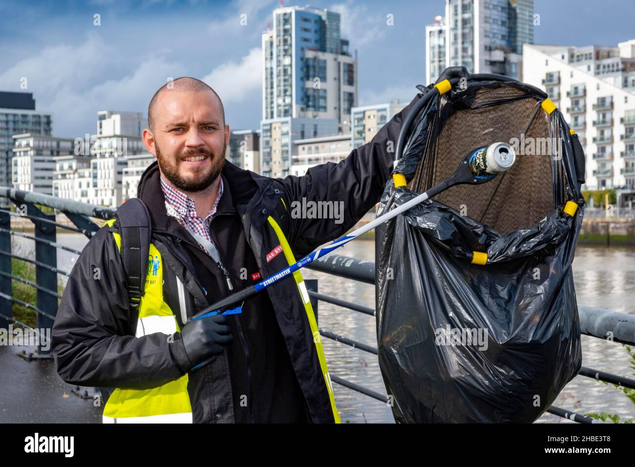 Cueillette de litière en Écosse Banque D'Images
