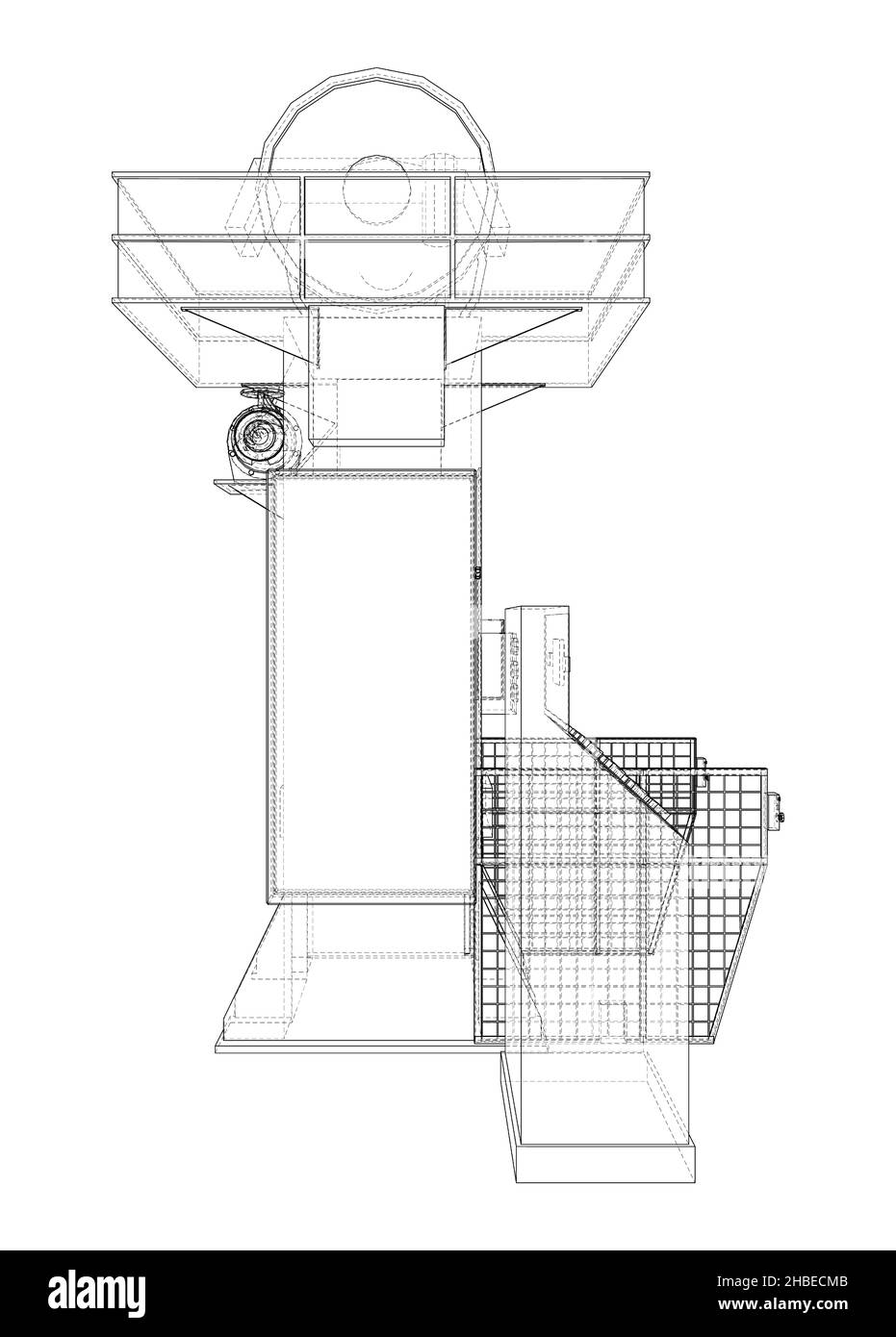 Presse hydrauliqueillustration 3d Banque D'Images
