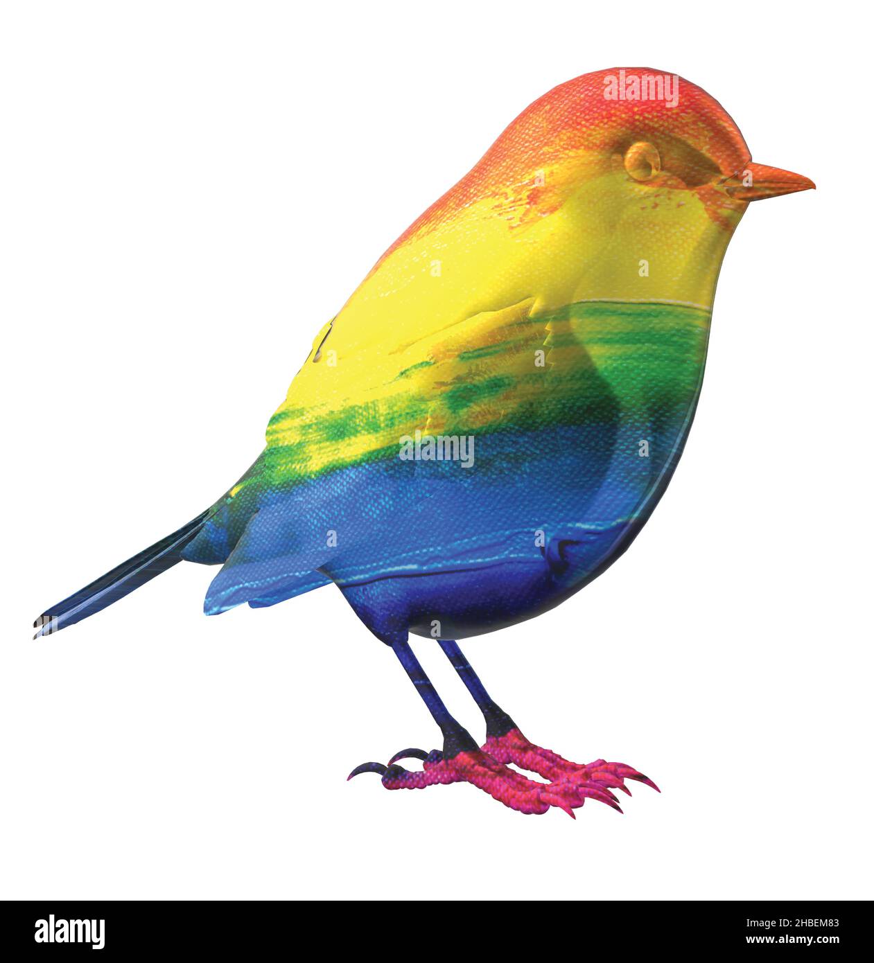 Statue de figurine de décoration d'oiseau aux couleurs arc-en-ciel Illustration de Vecteur