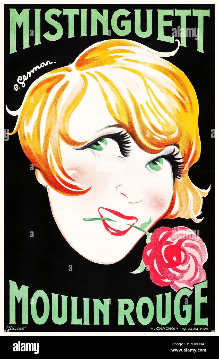 Mistinguett par Charles Gesmer (Moulin Rouge, 1926).Charles Gesmar. Banque D'Images