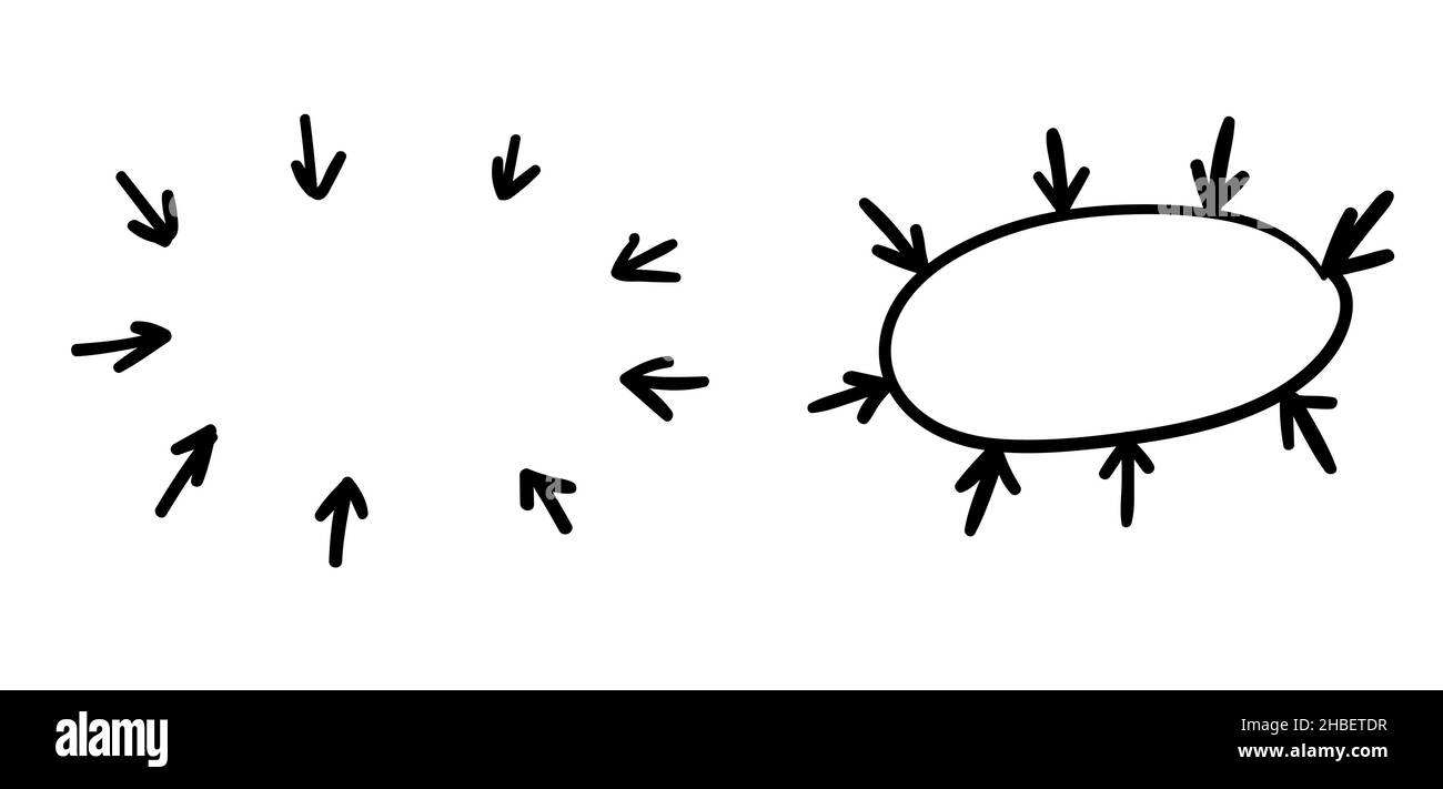 ensemble de deux cadres avec des flèches pointant à l'intérieur, élément clipart vectoriel Illustration de Vecteur