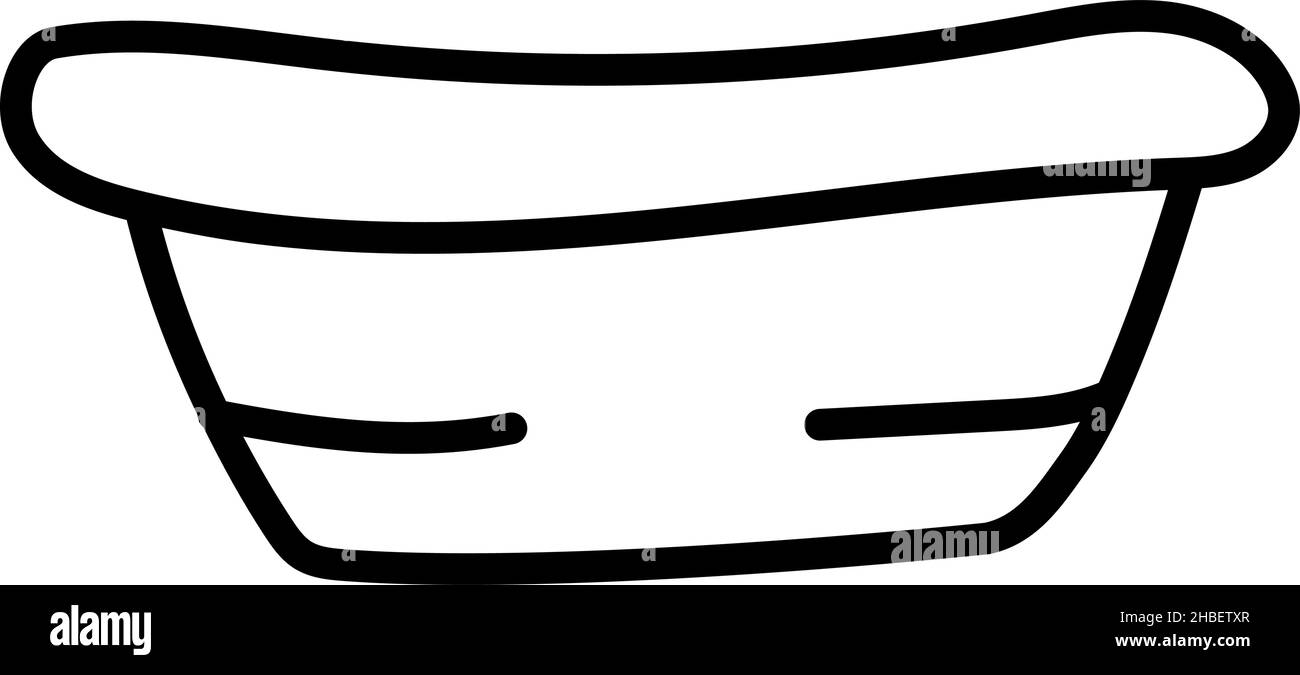 lavabo, bain. élément de style caniche dessiné à la main Illustration de Vecteur