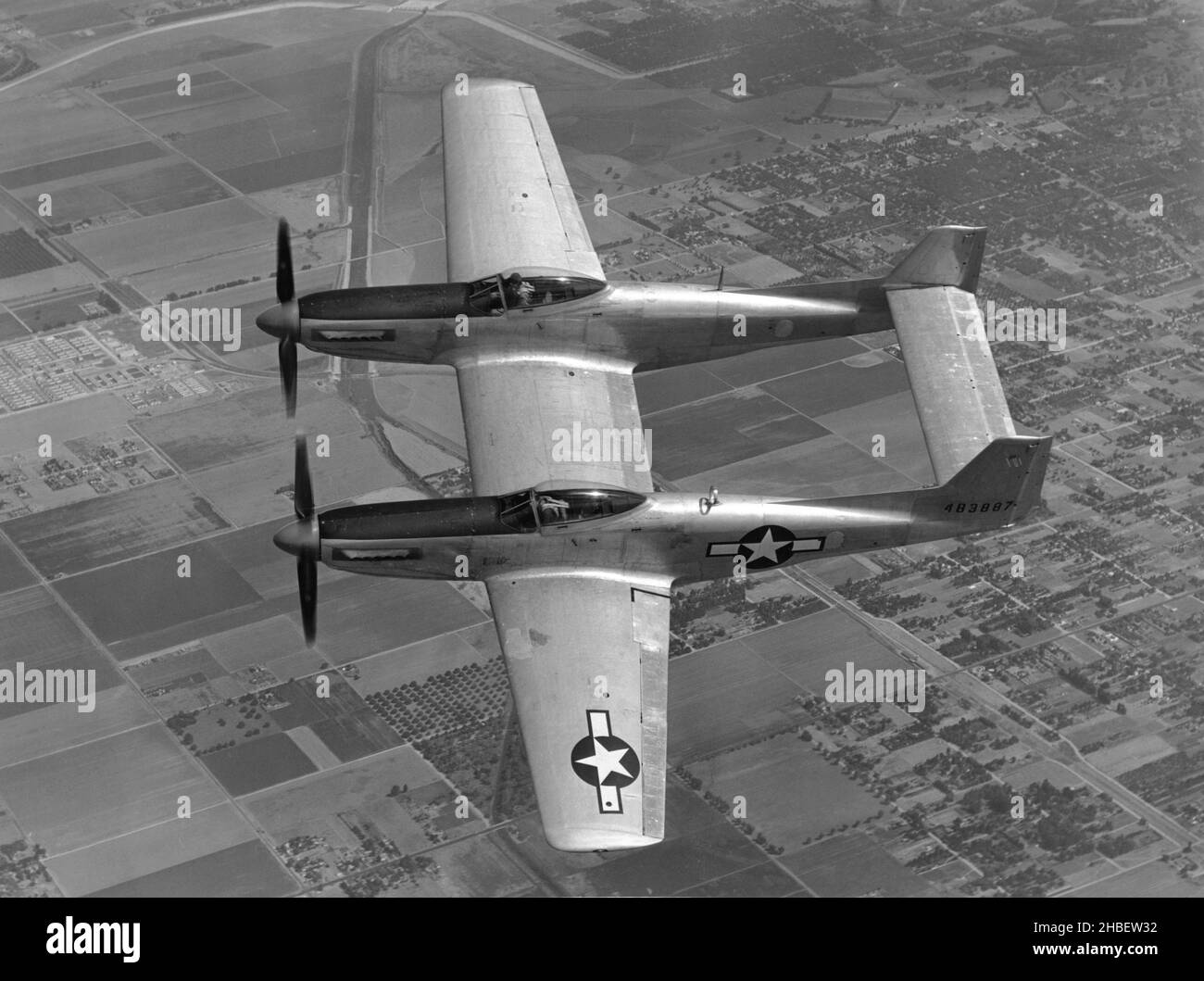 AVION militaire AMÉRICAIN Amérique du Nord F-82 Twin Mustang Banque D'Images