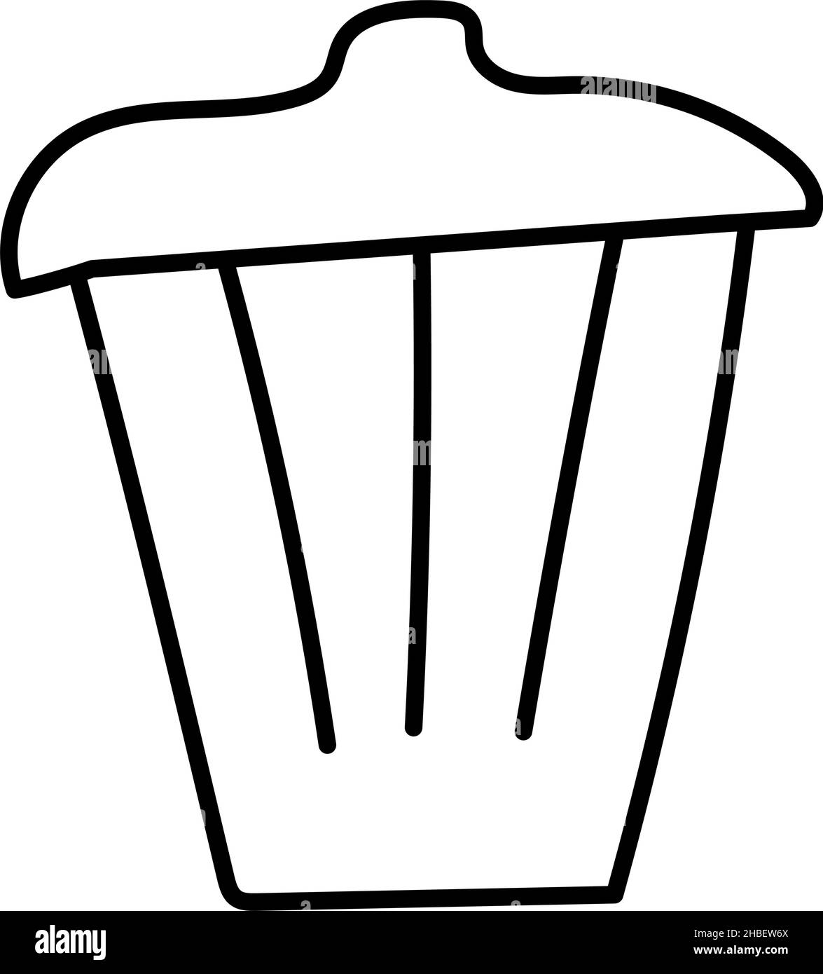 conteneur à ordures. poubelle. élément doodle dessiné à la main Illustration de Vecteur