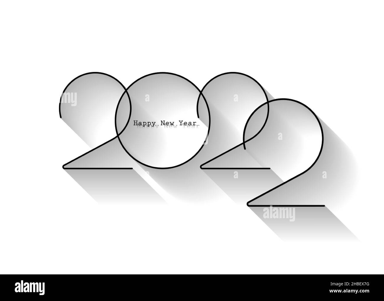 Logo de la nouvelle année 2022.Carte de vœux des fêtes.Illustration vectorielle.Design de vacances pour carte de vœux, invitation, calendrier, fête, vacances noires Illustration de Vecteur