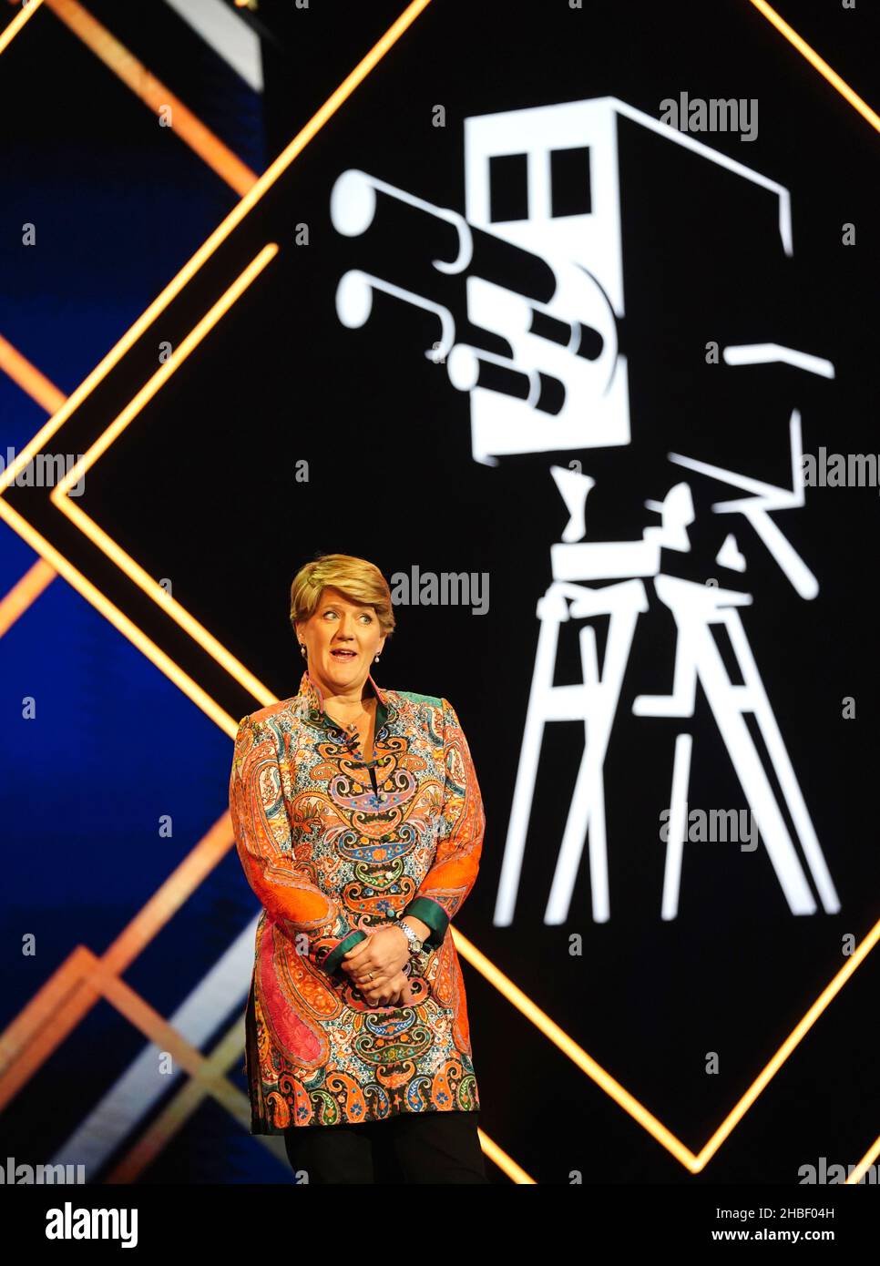 Clare Balding, présentatrice, lors des Prix de la personnalité de l'année 2021 de la BBC Sports à MediaCityUK, Salford.Date de la photo: Dimanche 19 décembre 2021. Banque D'Images