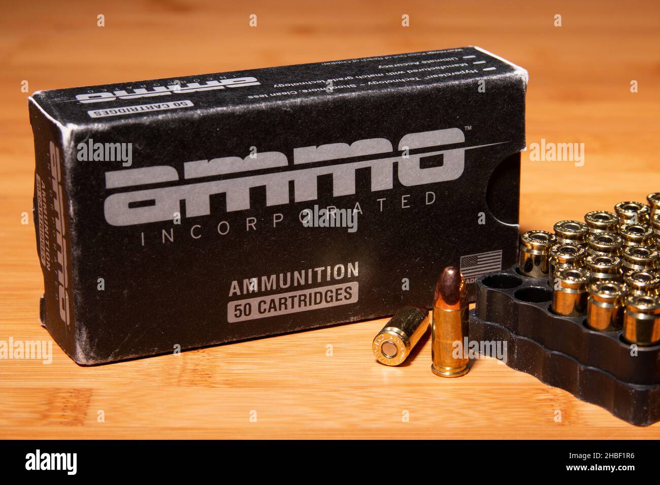 Ammo Incorporated 9mm munitions Banque D'Images