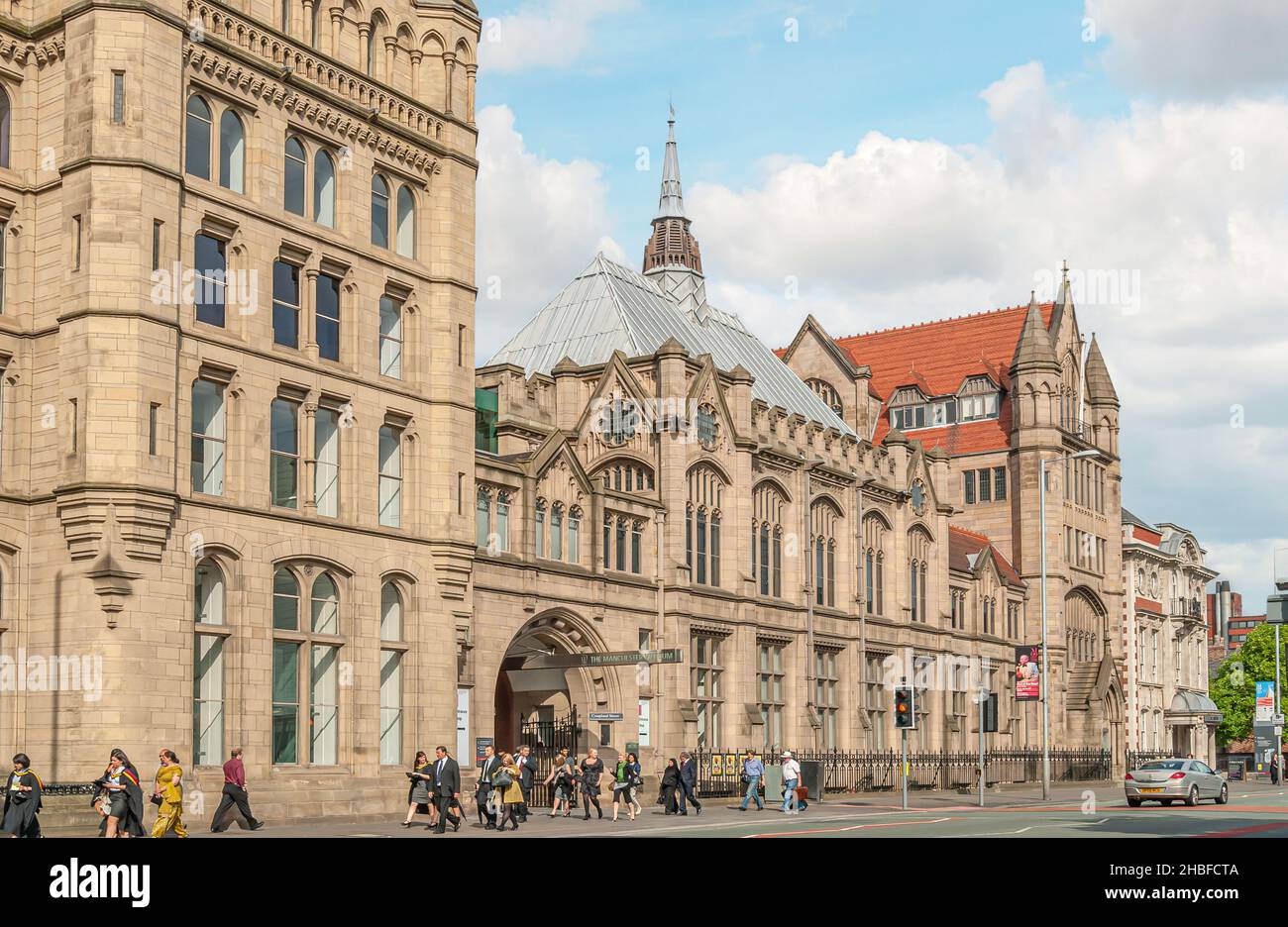 Le bâtiment Old Quadrangle de l'Université de Manchester, Angleterre, Royaume-Uni Banque D'Images