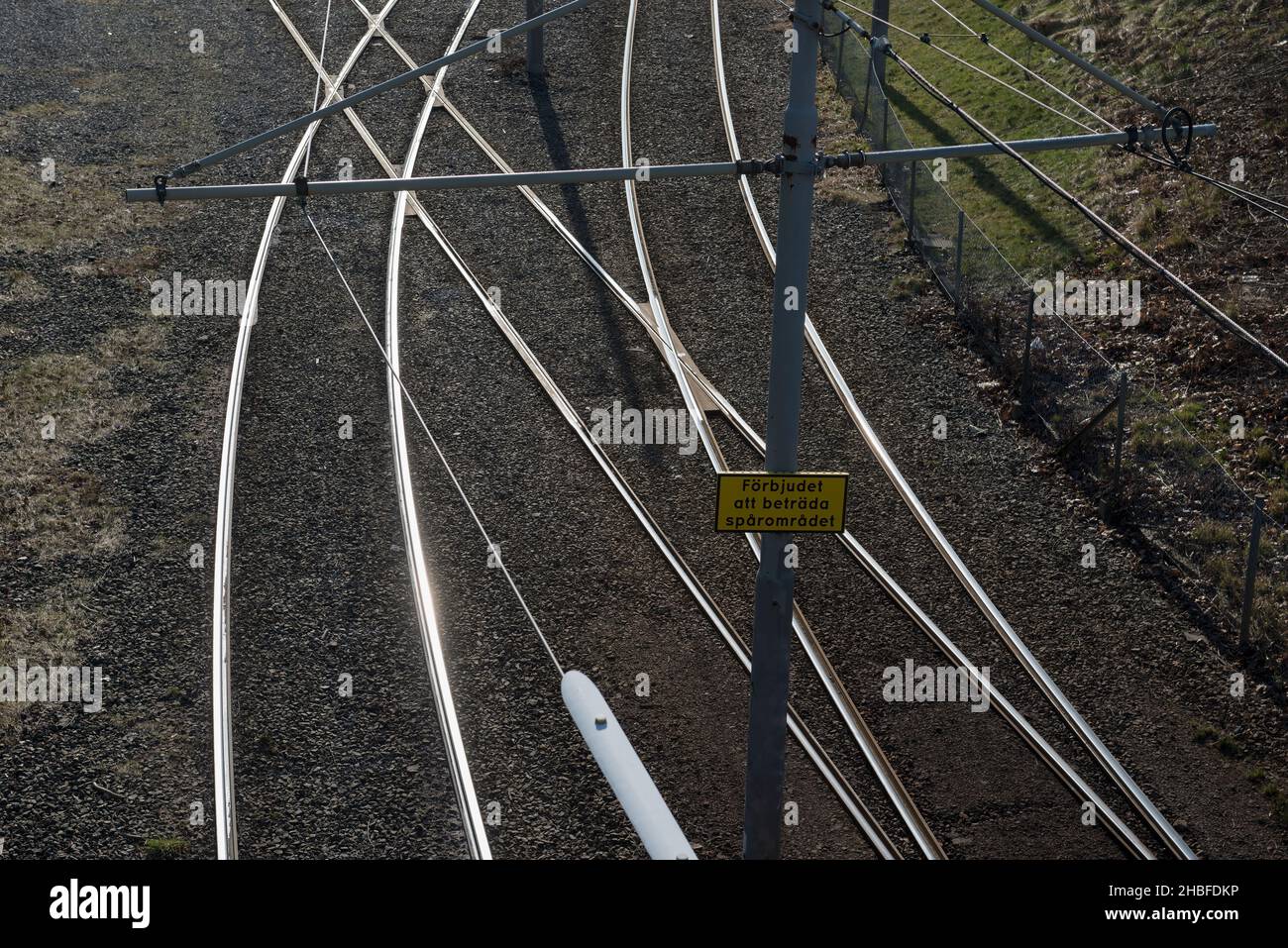 Voies de tramway à Göteborg, Suède Banque D'Images