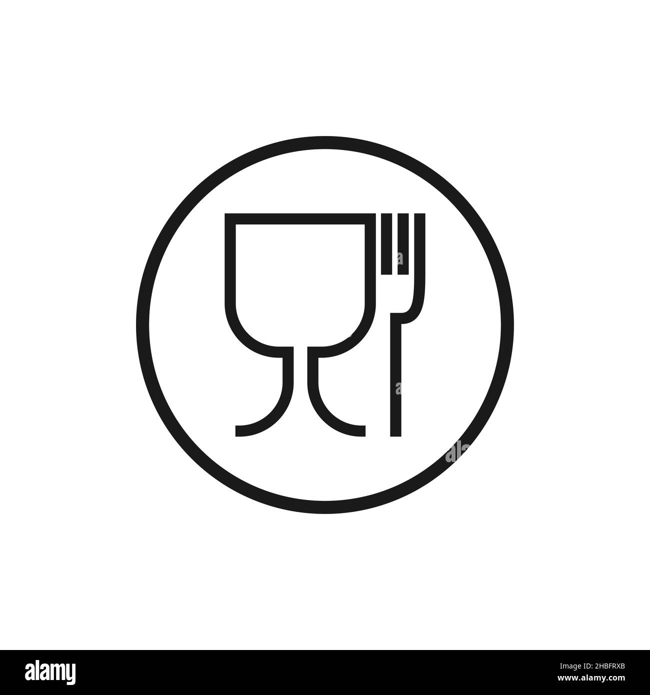 Vecteur de signe de matériau non toxique.Icône sécurité alimentaire - symbole  verre à vin et fourchette Image Vectorielle Stock - Alamy